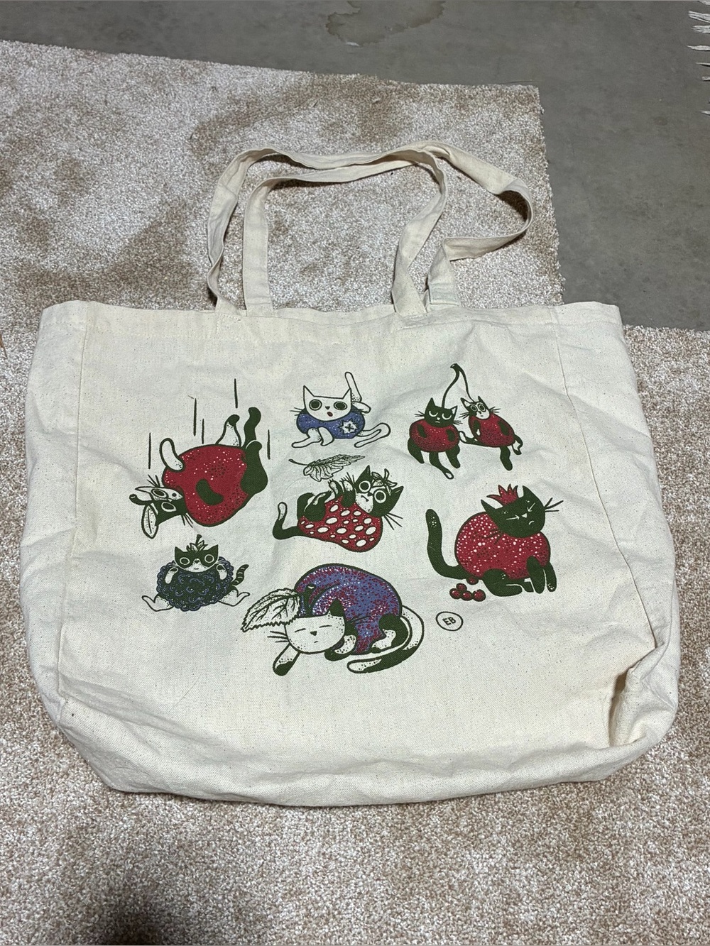 Earthbound cat fruit tote bag